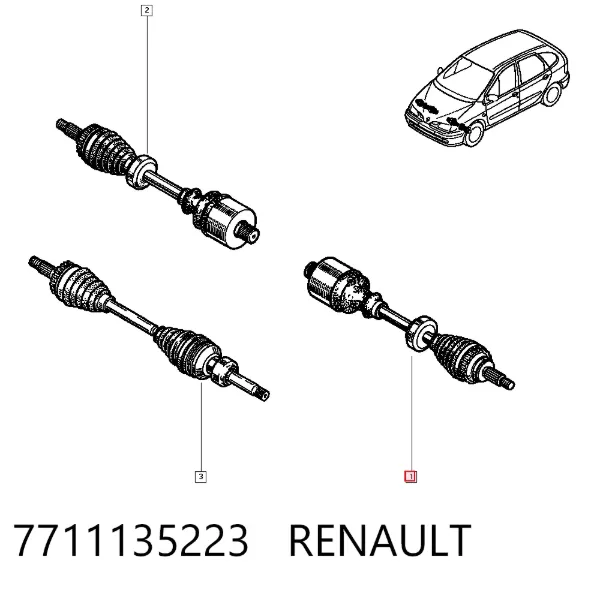 Левая полуось 7711135223 Renault (RVI)