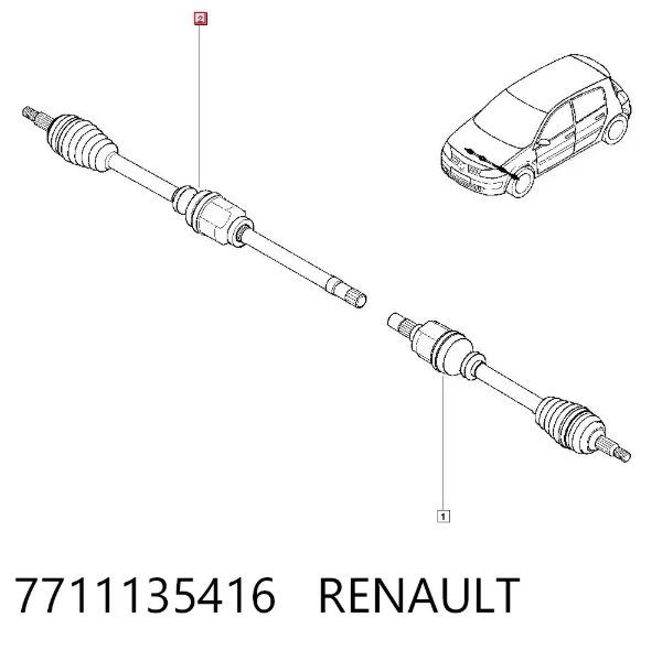 Правая полуось 7711135416 Renault (RVI)