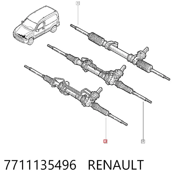 Рулевая рейка 7711135496 Renault (RVI)
