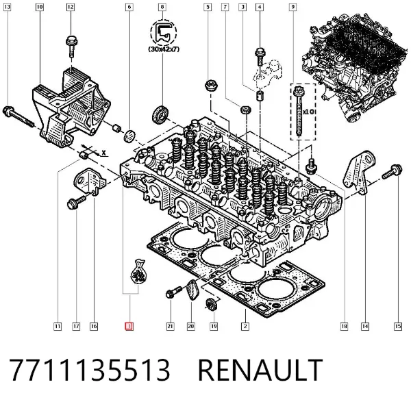 ГБЦ 7711135513 Renault (RVI)