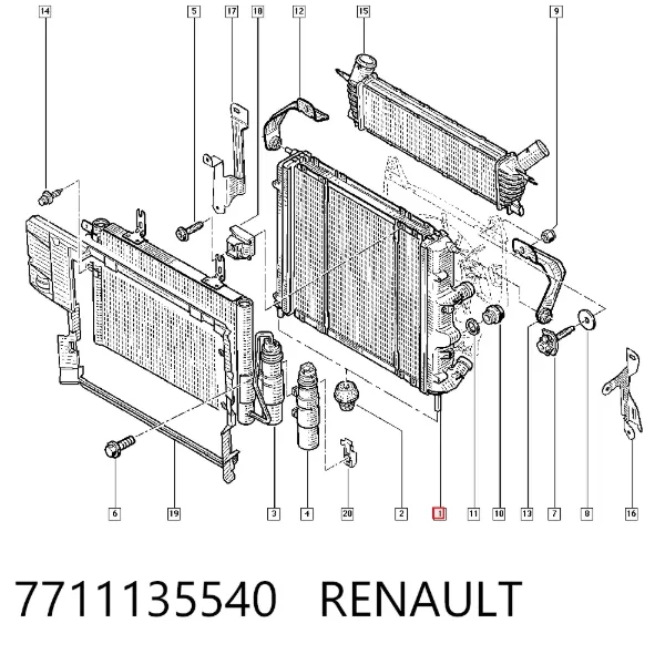 Радиатор 7711135540 Renault (RVI)