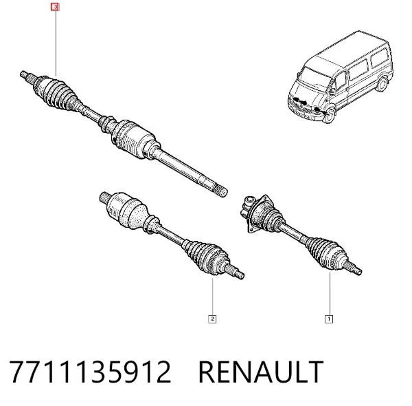 Правая полуось 7711135912 Renault (RVI)