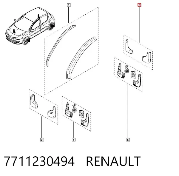 Задние брызговики 7711230494 Renault (RVI)