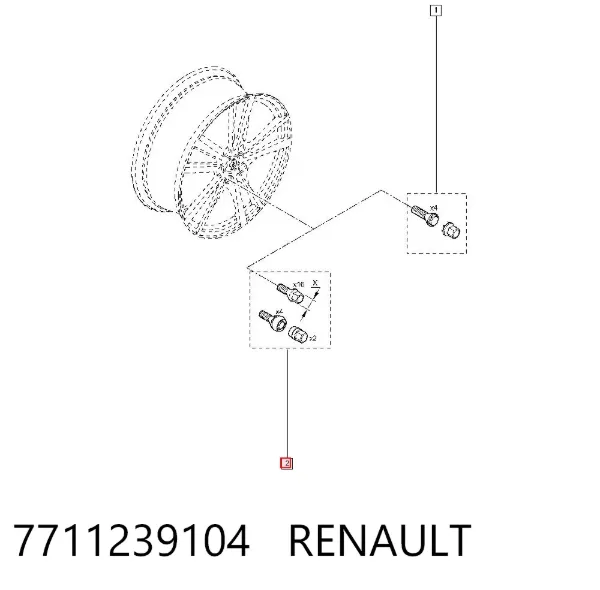 Колесный болт 7711239104 Renault (RVI)
