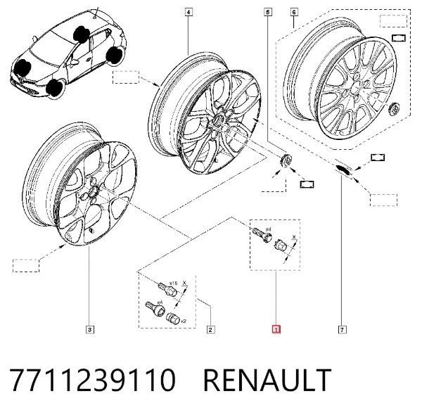 Колесный болт 7711239110 Renault (RVI)