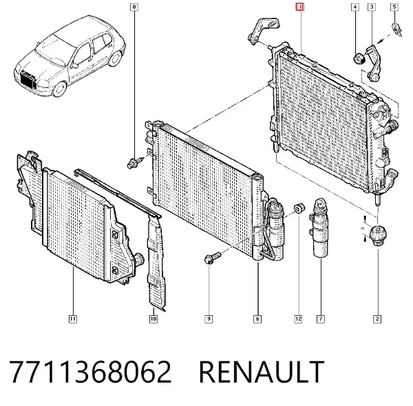 Радиатор 7711368062 Renault (RVI)