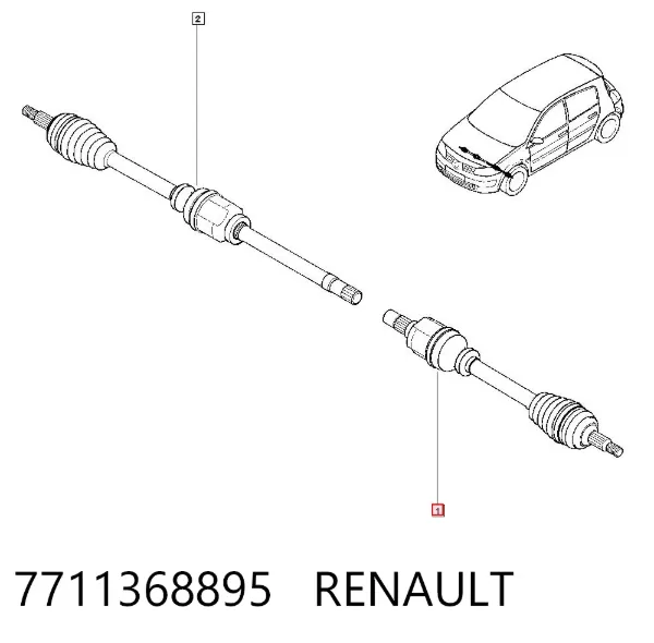 Правая полуось 7711368895 Renault (RVI)