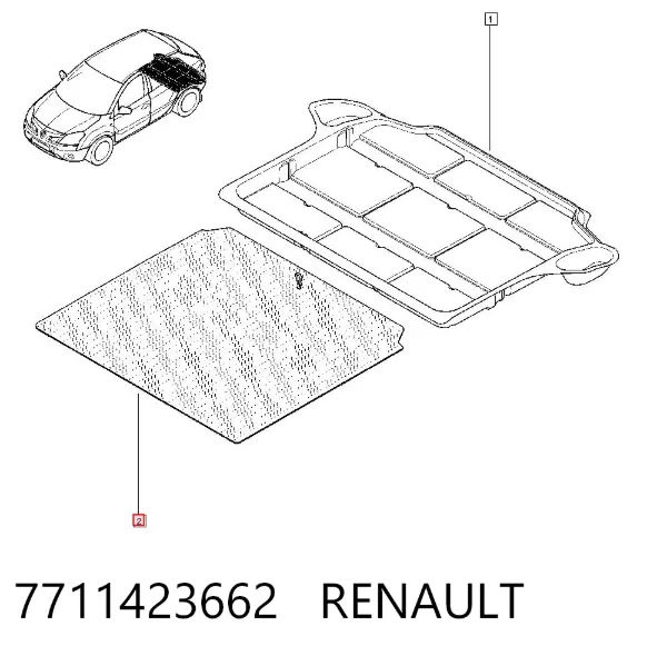 Коврик в багажник 7711423662 Renault (RVI)