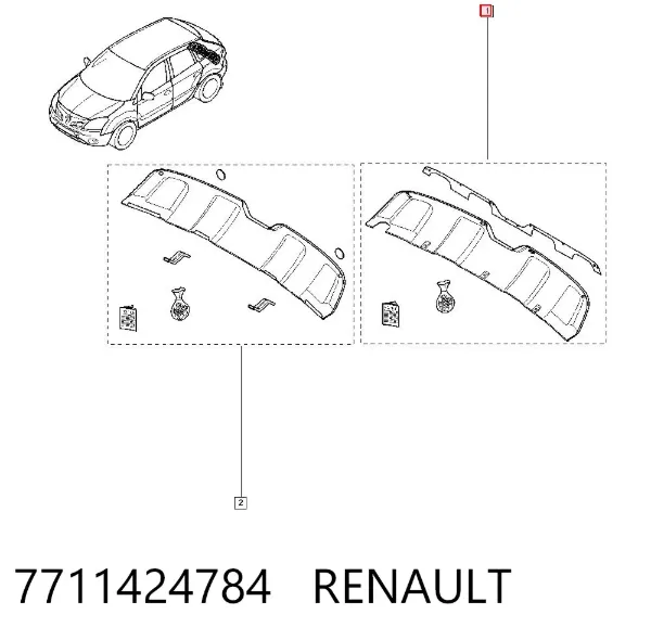 Спойлер заднего бампера 7711424784 Renault (RVI)