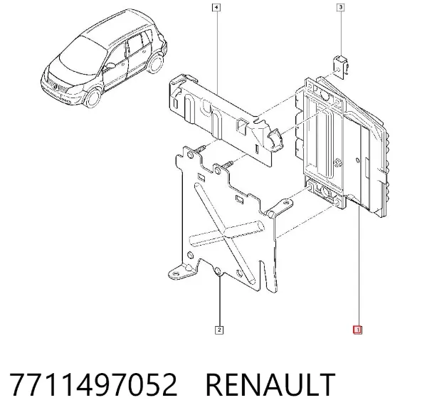 Блок управления двигателем 7711497052 Renault (RVI)