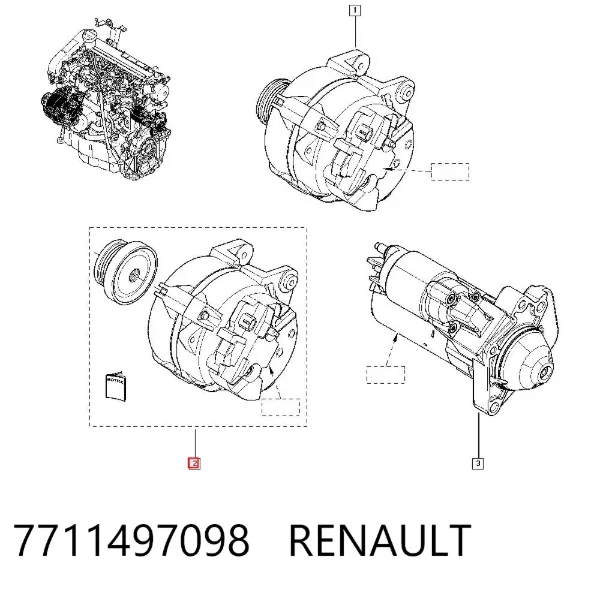 Генератор 7711497098 Renault (RVI)