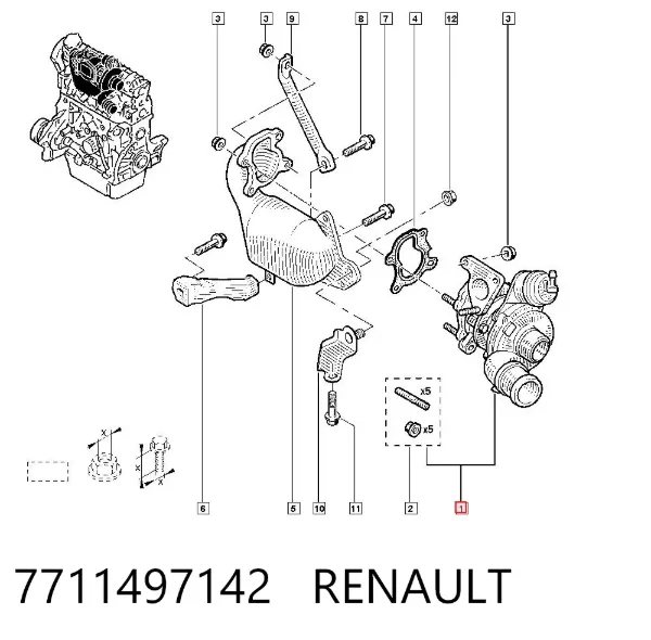 Турбина 7711497142 Renault (RVI)
