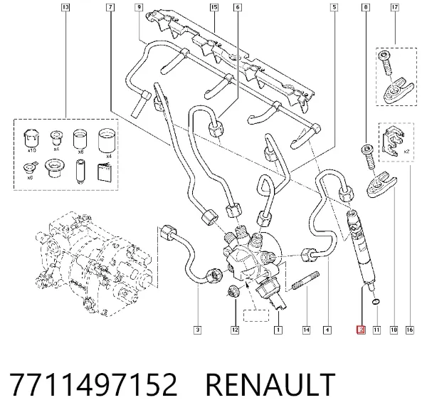Топливные форсунки 7711497152 Renault (RVI)