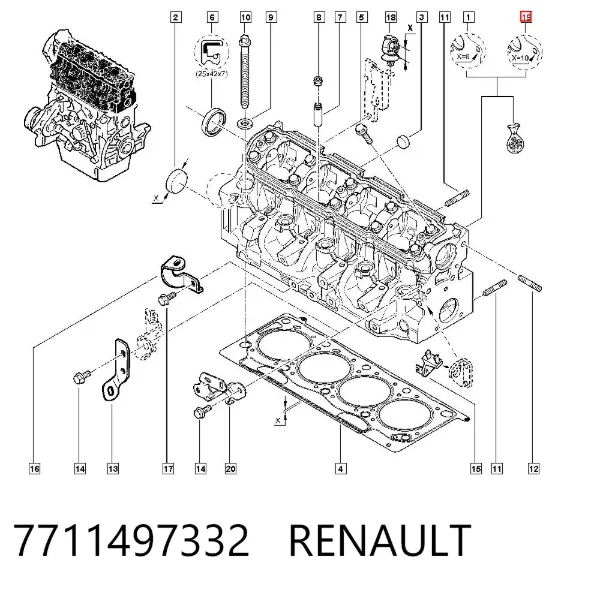 ГБЦ 7711497332 Renault (RVI)