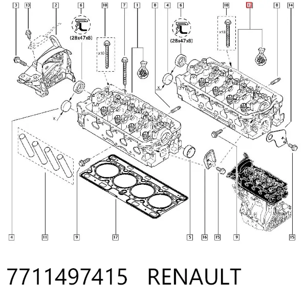 ГБЦ 7711497415 Renault (RVI)