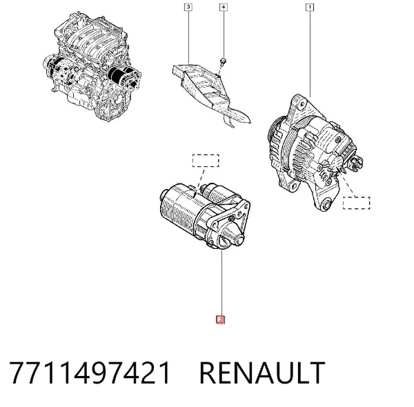 Стартер 7711497421 Renault (RVI)