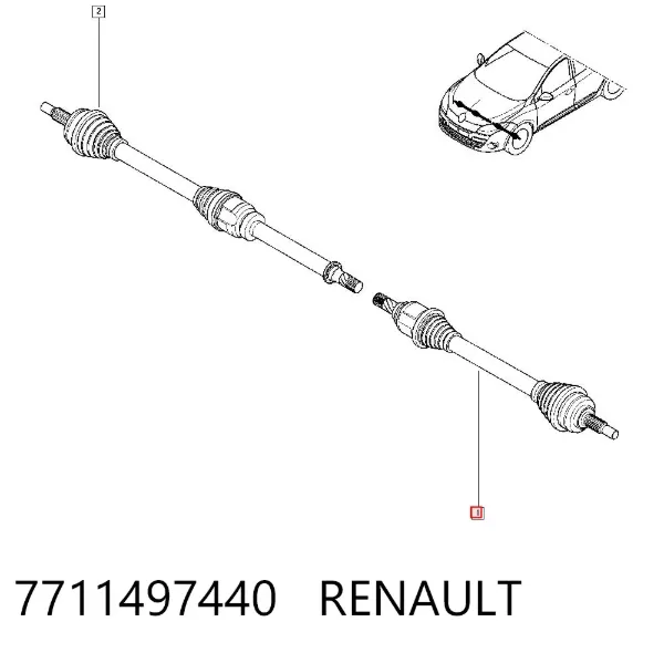 Левая полуось 7711497440 Renault (RVI)