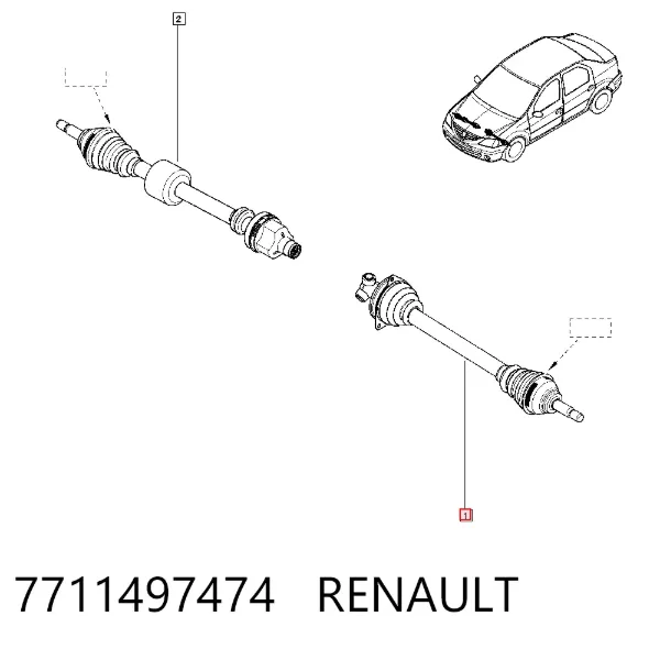 Левая полуось 7711497474 Renault (RVI)