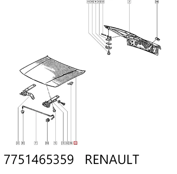 Капот 7751465359 Renault (RVI)