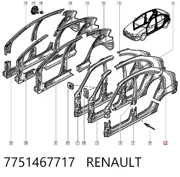 Крыло заднее левое 7751467717 Renault (RVI)
