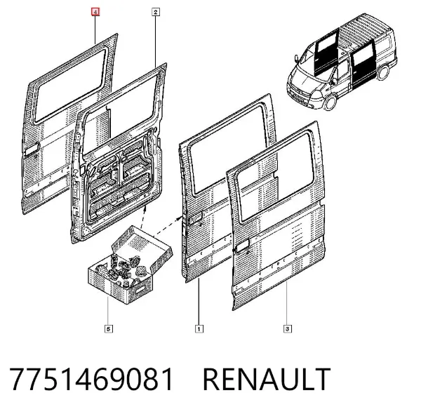 Дверь передняя правая 7751469081 Renault (RVI)