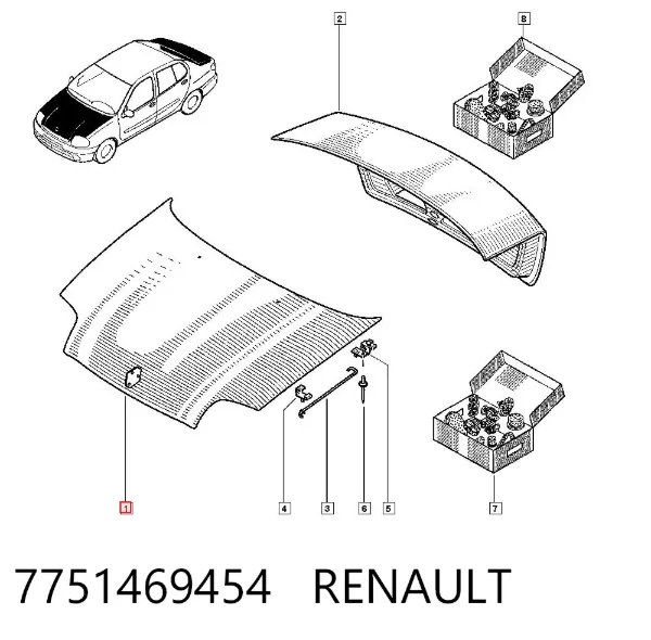 Капот 7751469454 Renault (RVI)
