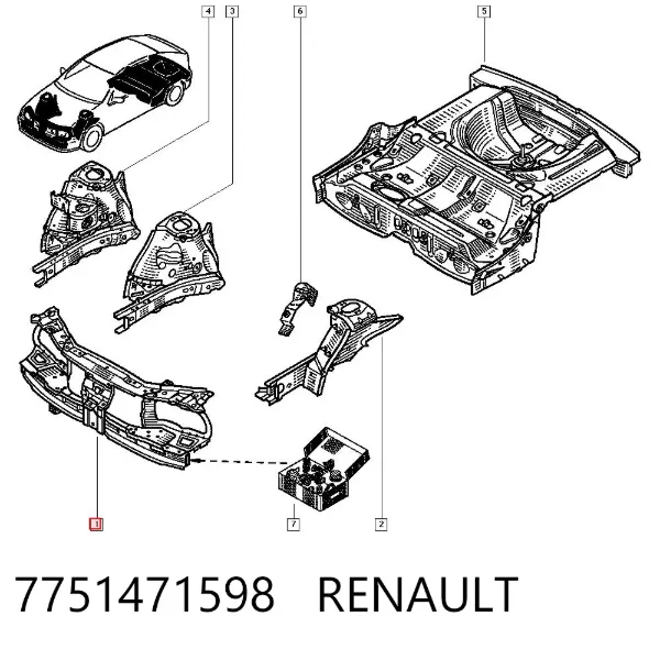 Рамка радиатора 7751471598 Renault (RVI)