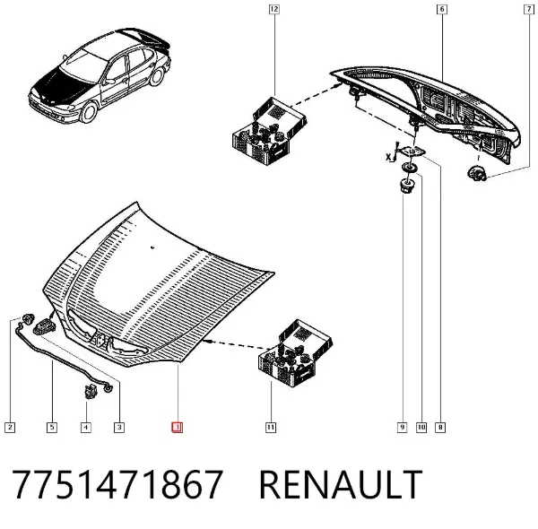 Капот 7751471867 Renault (RVI)