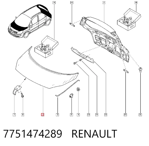 Капот 7751474289 Renault (RVI)