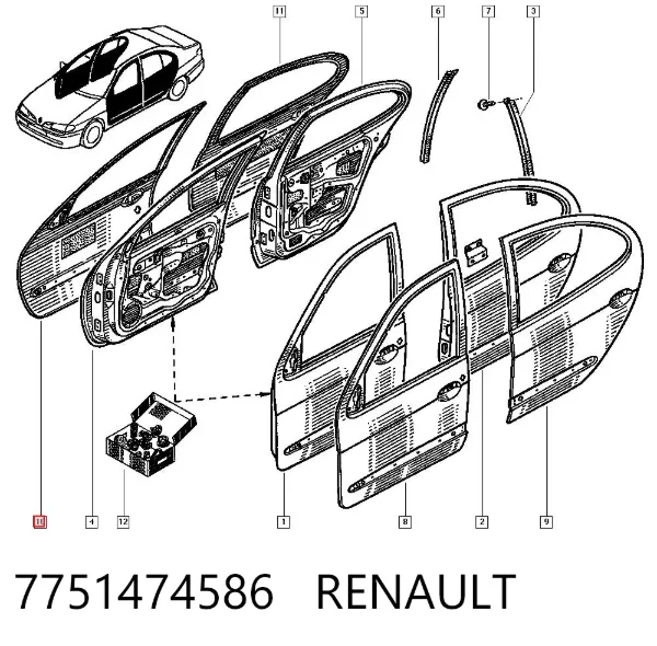 Дверь передняя правая 7751474586 Renault (RVI)