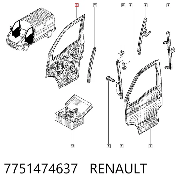 Дверь передняя правая 7751474637 Renault (RVI)