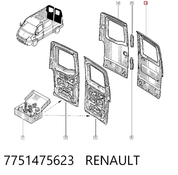Дверь задняя левая Renault Trucks Mascott FH