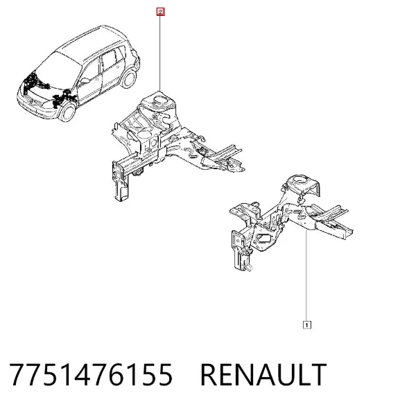 Лонжерон правый 7751476155 Renault (RVI)