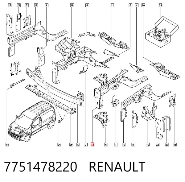 Лонжерон левый 7751478220 Renault (RVI)