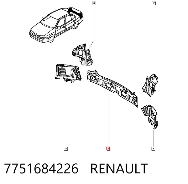Панель багажного отсека задняя 7751684226 Renault (RVI)