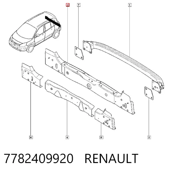 Панель багажного отсека задняя 7782409920 Renault (RVI)