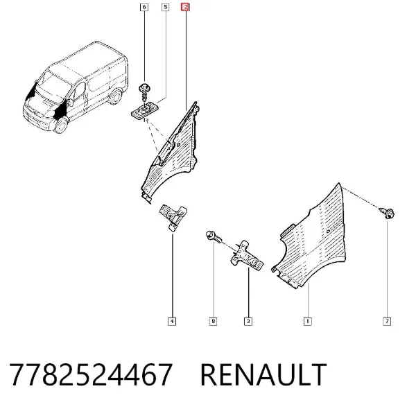 Крыло переднее правое 7782524467 Renault (RVI)