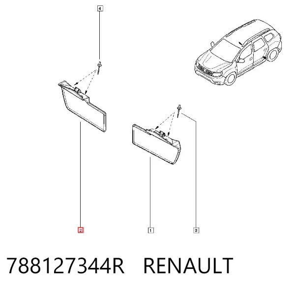 Брызговик задний правый 788127344R Renault (RVI)