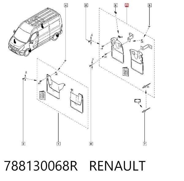 Задние брызговики 788130068R Renault (RVI)