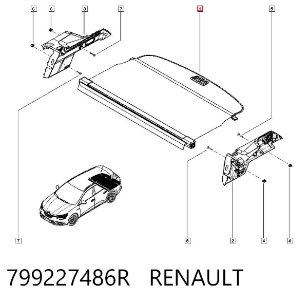 Шторка багажного отсека 799227486R Renault (RVI)