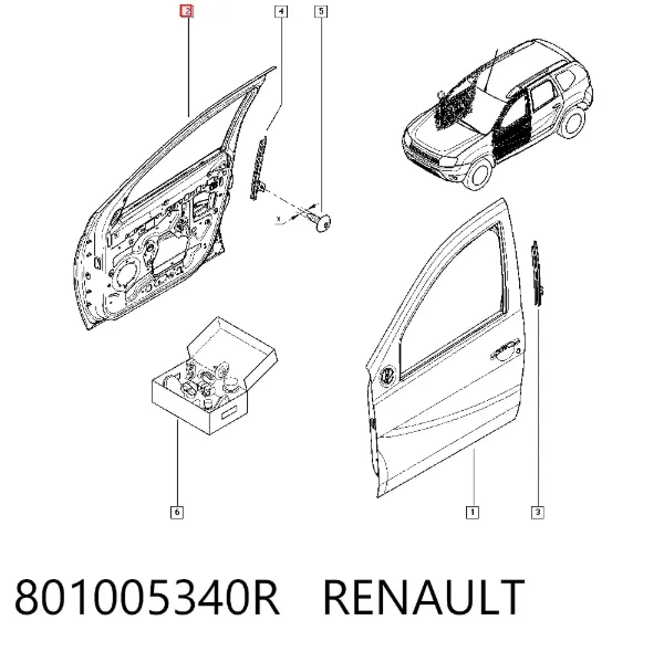 Дверь передняя правая 801005340R Renault (RVI)
