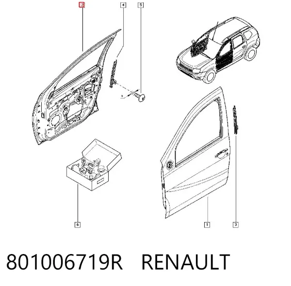 Дверь передняя правая 801006719R Renault (RVI)