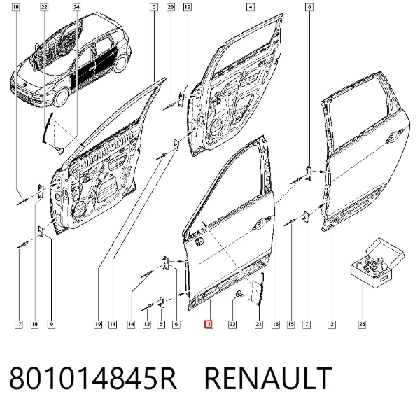 Дверь передняя левая 801014845R Renault (RVI)