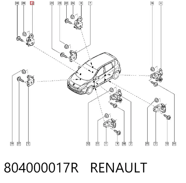 Петля двери передней правой 804000017R Renault (RVI)