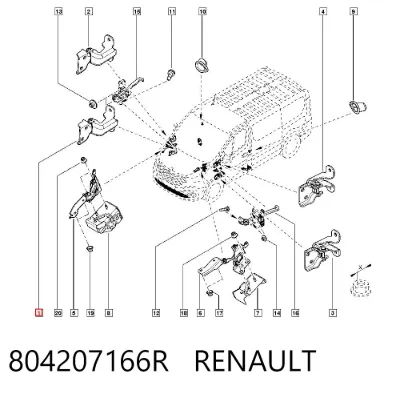 Петля двери передней RENAULT 804207166R