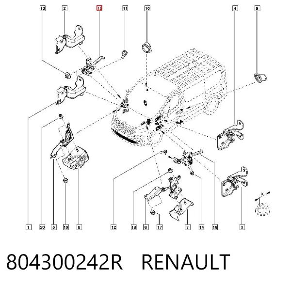 Ограничитель двери 804300242R Renault (RVI)