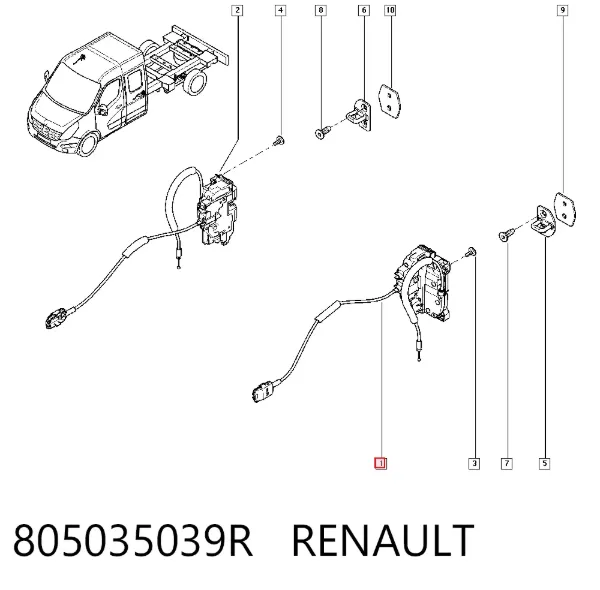 Замок водительской двери 805035039R Renault (RVI)