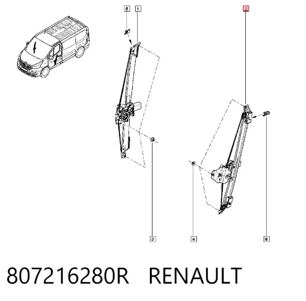 Стеклоподъемник передней левой двери 807216280R Renault (RVI)