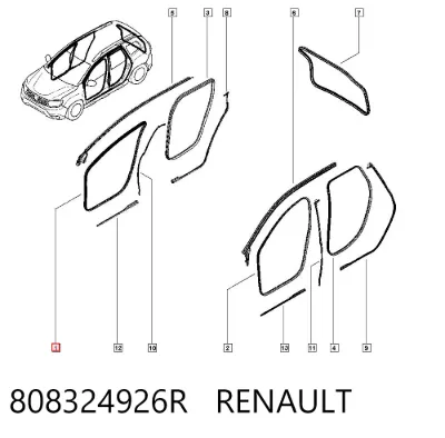 Уплотнитель двери передней (на двери) RENAULT 808324926R