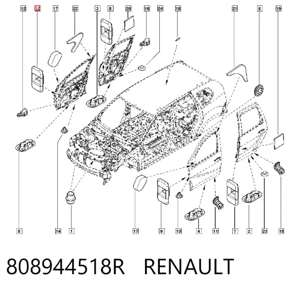 Заглушка ограничителя двери 808944518R Renault (RVI)